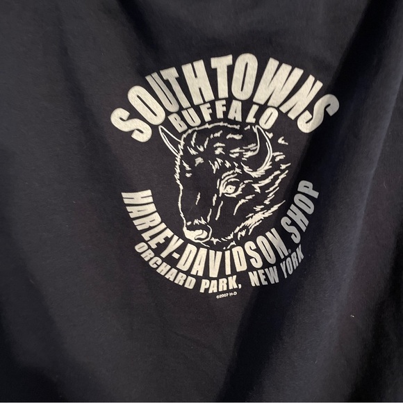 Harley Davidson Sleevless Hoodie Black Sz L Orchard Park, NY Southtowns Buffalo - Picture 7 of 7